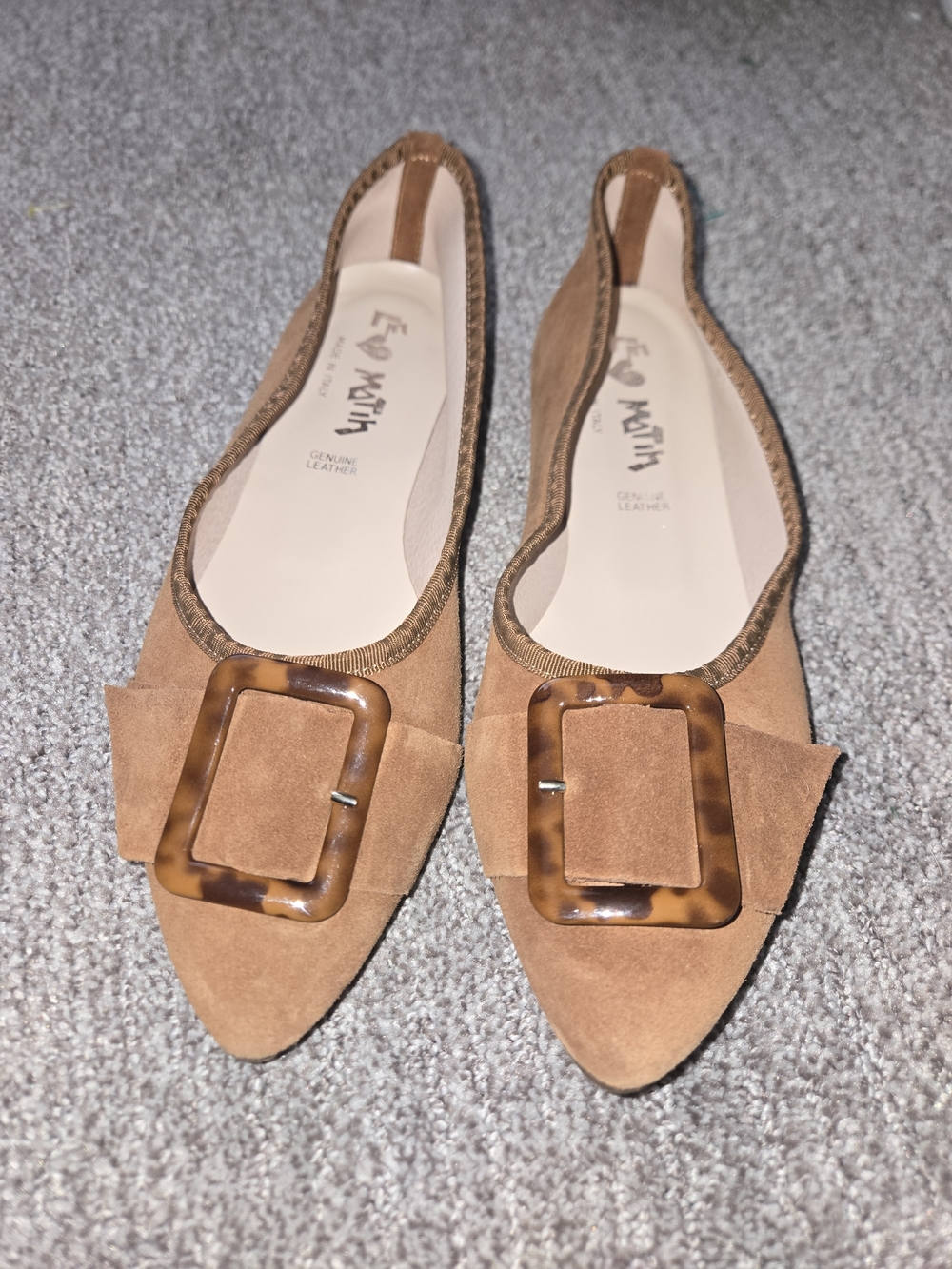 Le Matin Brown Suede Slip-On Ballet Flats  EU 40 US 9 Italy Quiet Luxury